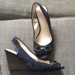 Coach peep toe sling back women’s heels W size 8.5